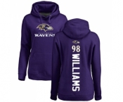 NFL Women's Nike Baltimore Ravens #98 Brandon Williams Purple Backer Pullover Hoodie