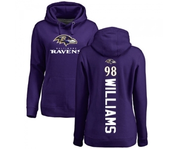 NFL Women's Nike Baltimore Ravens #98 Brandon Williams Purple Backer Pullover Hoodie