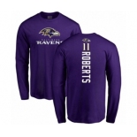 Football Baltimore Ravens #11 Seth Roberts Purple Backer Long Sleeve T-Shirt