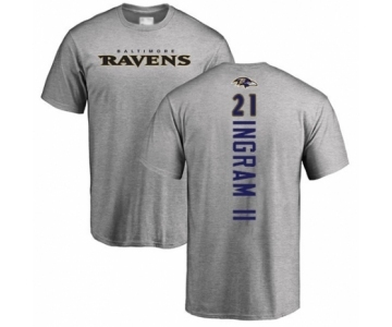 Football Baltimore Ravens #21 Mark Ingram II Ash Backer T-Shirt