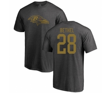 Football Baltimore Ravens #28 Justin Bethel Ash One Color T-Shirt