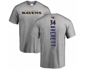 Football Baltimore Ravens #34 Anthony Averett Ash Backer T-Shirt