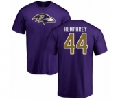 Football Baltimore Ravens #44 Marlon Humphrey Purple Name & Number Logo T-Shirt