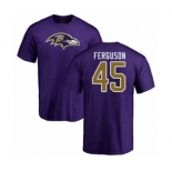 Football Baltimore Ravens #45 Jaylon Ferguson Purple Name & Number Logo T-Shirt