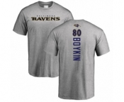 Football Baltimore Ravens #80 Miles Boykin Ash Backer T-Shirt