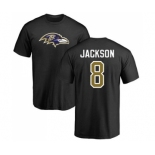 NFL Nike Baltimore Ravens #8 Lamar Jackson Black Name & Number Logo T-Shirt