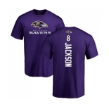 NFL Nike Baltimore Ravens #8 Lamar Jackson Purple Backer T-Shirt