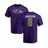 NFL Nike Baltimore Ravens #8 Lamar Jackson Purple Name & Number Logo T-Shirt