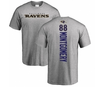 NFL Nike Baltimore Ravens #88 Ty Montgomery Ash Backer T-Shirt