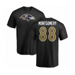 NFL Nike Baltimore Ravens #88 Ty Montgomery Black Name & Number Logo T-Shirt