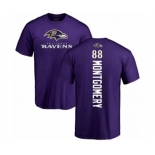 NFL Nike Baltimore Ravens #88 Ty Montgomery Purple Backer T-Shirt