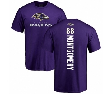 NFL Nike Baltimore Ravens #88 Ty Montgomery Purple Backer T-Shirt