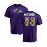 NFL Nike Baltimore Ravens #88 Ty Montgomery Purple Name & Number Logo T-Shirt