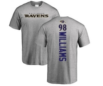 NFL Nike Baltimore Ravens #98 Brandon Williams Ash Backer T-Shirt