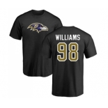 NFL Nike Baltimore Ravens #98 Brandon Williams Black Name & Number Logo T-Shirt