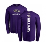 NFL Nike Baltimore Ravens #98 Brandon Williams Purple Backer Long Sleeve T-Shirt