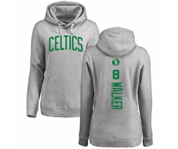 Basketball Women's Boston Celtics #8 Kemba Walker Ash Backer Pullover Hoodie