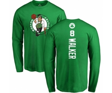 Basketball Boston Celtics #8 Kemba Walker Kelly Green Backer Long Sleeve T-Shirt