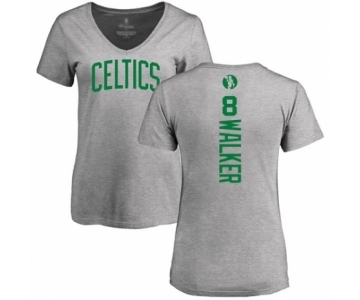 Basketball Women's Boston Celtics #8 Kemba Walker Ash Backer T-Shirt