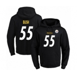 Football Men's Pittsburgh Steelers #55 Devin Bush Black Name & Number Pullover Hoodie