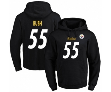 Football Men's Pittsburgh Steelers #55 Devin Bush Black Name & Number Pullover Hoodie