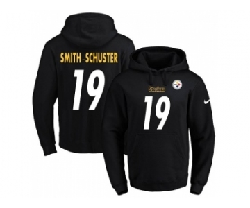 Men Pittsburgh Steelers #19 JuJu Smith-Schuster Black Name & Number Pullover NFL Hoodie