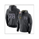 Men Pittsburgh Steelers #78 Alejandro Villanueva Stitched Black Anthracite Salute to Service Player Performance Hoodie