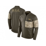 Men Pittsburgh Steelers Nike Olive Salute to Service Sideline Hybrid Half-Zip Pullover Jacket