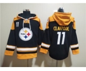 Men's Pittsburgh Steelers #11 Chase Claypool Black Ageless Must-Have Lace-Up Pullover Hoodie