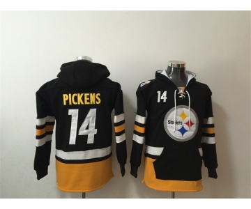 Men's Pittsburgh Steelers #14 George Pickens Black Ageless Must-Have Lace-Up Pullover Hoodie