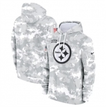 Men's Pittsburgh Steelers 2024 Arctic Camo Salute To Service Club Fleece Pullover Hoodie