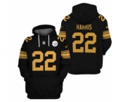 Men's Pittsburgh Steelers #22 Najee Harris 2021 Black Pullover Football Hoodie