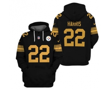 Men's Pittsburgh Steelers #22 Najee Harris 2021 Black Pullover Football Hoodie