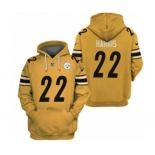 Men's Pittsburgh Steelers #22 Najee Harris 2021 Yellow Pullover Football Hoodie