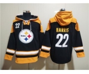 Men's Pittsburgh Steelers #22 Najee Harris Black Ageless Must-Have Lace-Up Pullover Hoodie