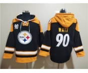 Men's Pittsburgh Steelers #90 T.J. Watt Black Ageless Must-Have Lace-Up Pullover Hoodie