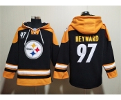 Men's Pittsburgh Steelers #97 Cameron Heyward Black Ageless Must-Have Lace-Up Pullover Hoodie