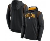 Men's Pittsburgh Steelers Black Sideline Stack Performance Pullover Hoodie