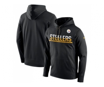 Men's Pittsburgh Steelers Nike Black Sideline Circuit Pullover Performance Hoodie