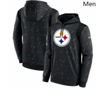 Men's  Pittsburgh Steelers Nike Charcoal 2021 NFL Crucial Catch Therma Pullover Hoodie