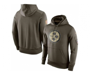 Men''s Pittsburgh Steelers Nike Olive Salute To Service KO Performance Hoodie