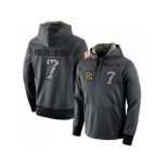 NFL Men's Nike Pittsburgh Steelers #7 Ben Roethlisberger Stitched Black Anthracite Salute to Service Player Performance Hoodie