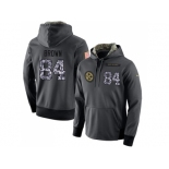 NFL Men's Nike Pittsburgh Steelers #84 Antonio Brown Stitched Black Anthracite Salute to Service Player Performance Hoodie