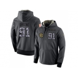 NFL Men's Nike Pittsburgh Steelers #91 Kevin Greene Stitched Black Anthracite Salute to Service Player Performance Hoodie