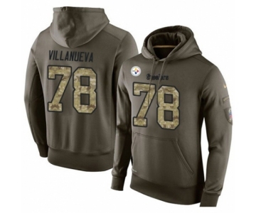 NFL Nike Pittsburgh Steelers #78 Alejandro Villanueva Green Salute To Service Pullover Hoodie