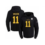 Nike Pittsburgh Steelers #11 Markus Wheaton Black(Gold No.) Name & Number Pullover NFL Hoodie