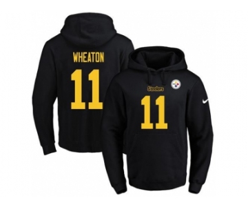 Nike Pittsburgh Steelers #11 Markus Wheaton Black(Gold No.) Name & Number Pullover NFL Hoodie