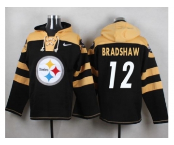 Nike Pittsburgh Steelers #12 Terry Bradshaw Black Player Pullover NFL Hoodie