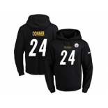 Nike Pittsburgh Steelers #24 James Conner Black Name & Number Pullover NFL Hoodie