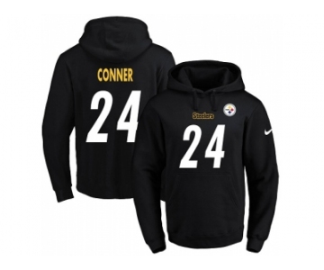 Nike Pittsburgh Steelers #24 James Conner Black Name & Number Pullover NFL Hoodie